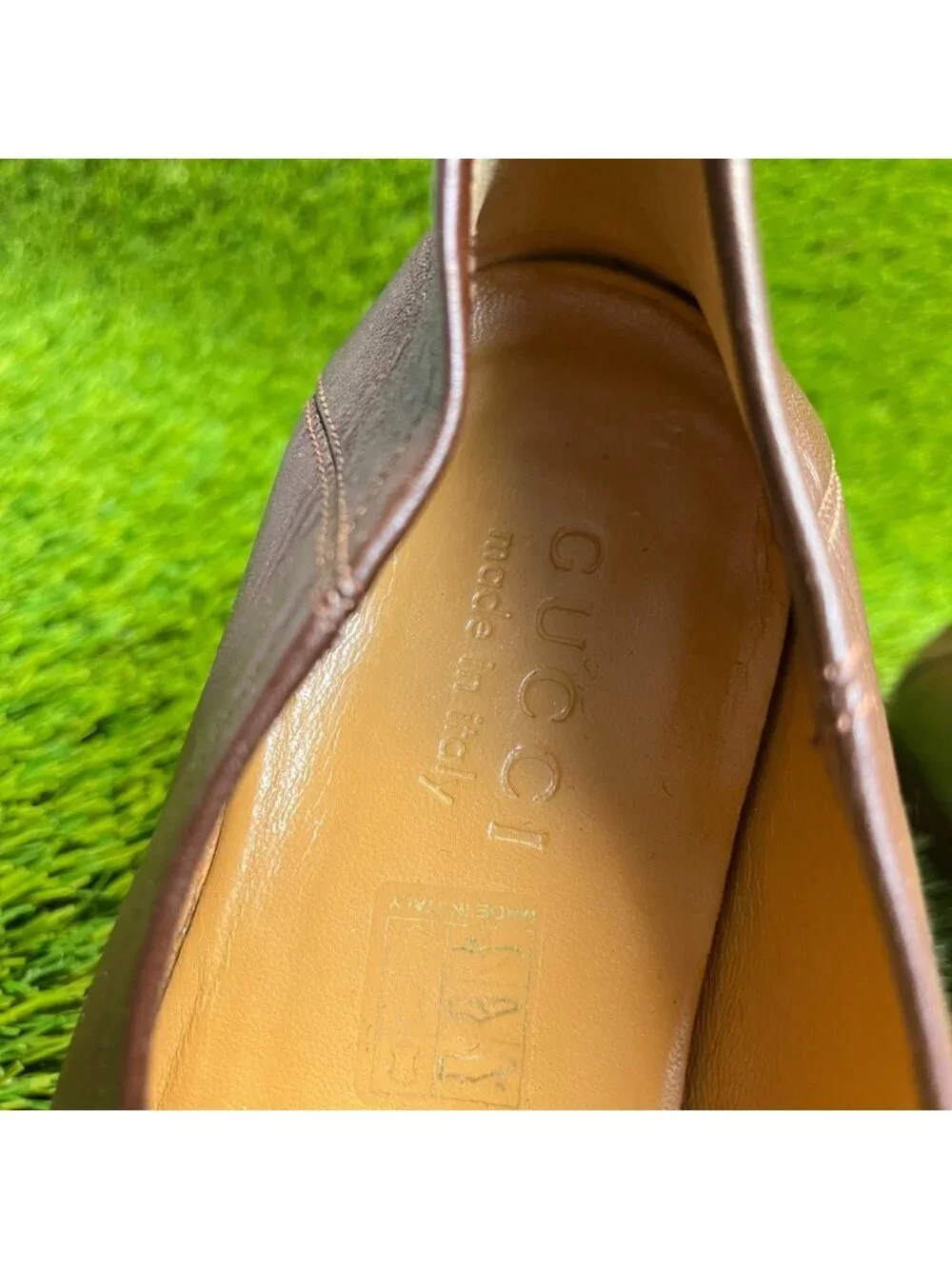 Gucci Horsebit Web Mens Size 6 Brown Classic Slip On Leather Loafers Shoes
